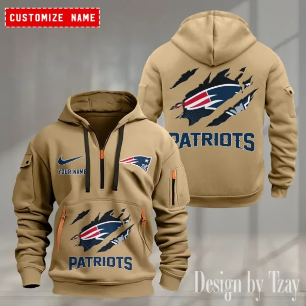New England Patriots Heavy Fleece Pullover Hoodie AZHEAVYHD507