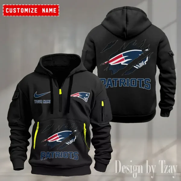 New England Patriots Heavy Fleece Pullover Hoodie AZHEAVYHD507 - Image 3