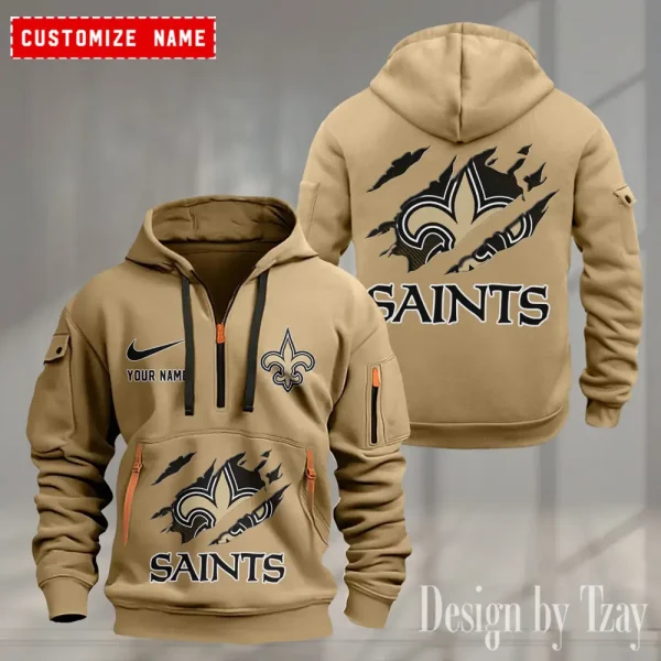 New Orleans Saints Heavy Fleece Pullover Hoodie AZHEAVYHD508 - Image 2