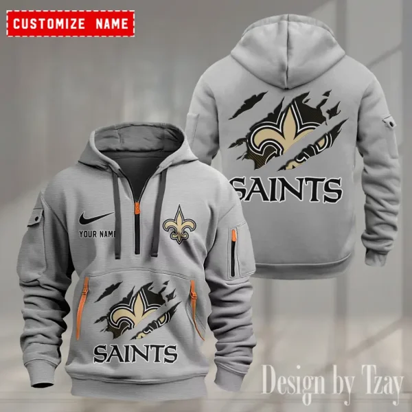 New Orleans Saints Heavy Fleece Pullover Hoodie AZHEAVYHD508 - Image 4