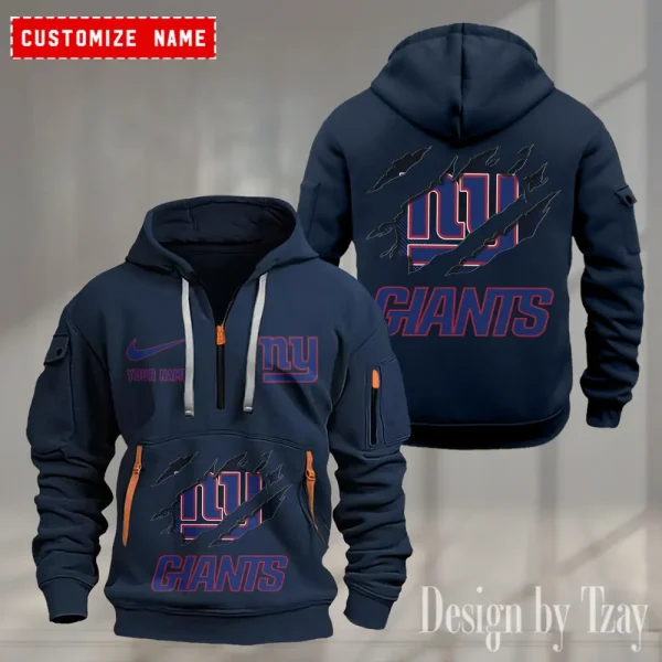 New York Giants Heavy Fleece Pullover Hoodie AZHEAVYHD509