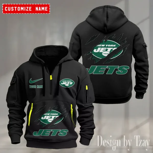 New York Jets Heavy Fleece Pullover Hoodie AZHEAVYHD510