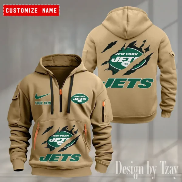 New York Jets Heavy Fleece Pullover Hoodie AZHEAVYHD510 - Image 2