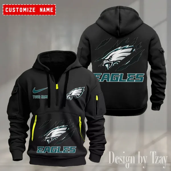 Philadelphia Eagles Heavy Fleece Pullover Hoodie AZHEAVYHD511 - Image 3