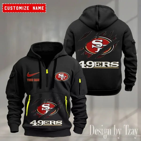 San Francisco 49ers Heavy Fleece Pullover Hoodie AZHEAVYHD513