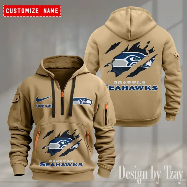 Seattle Seahawks Heavy Fleece Pullover Hoodie AZHEAVYHD514