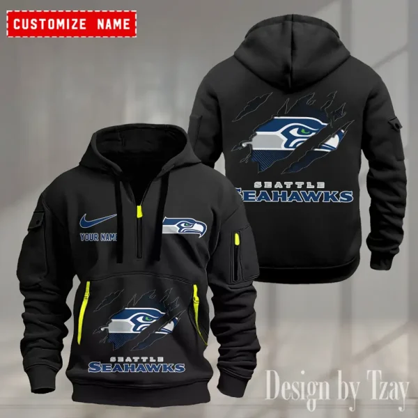 Seattle Seahawks Heavy Fleece Pullover Hoodie AZHEAVYHD514 - Image 2