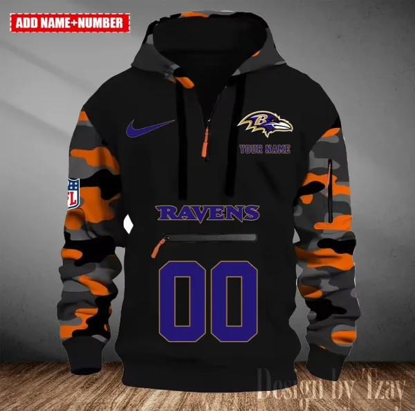 Baltimore Ravens Men Camouflage Hooded Sweatshirts New 2025 SPTMCPS003 - Image 3