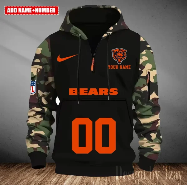 Chicago Bears Men Camouflage Hooded Sweatshirts New 2025 SPTMCPS006 - Image 2