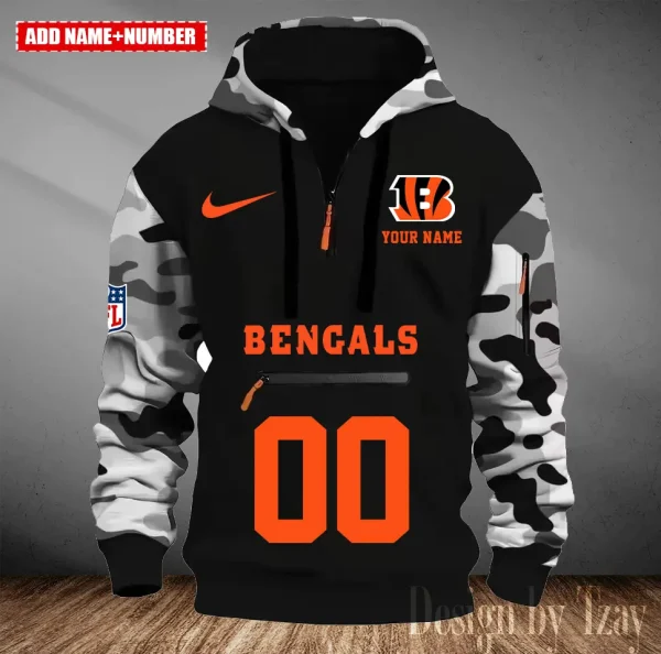 Cincinnati Bengals Men Camouflage Hooded Sweatshirts New 2025 SPTMCPS007 - Image 2