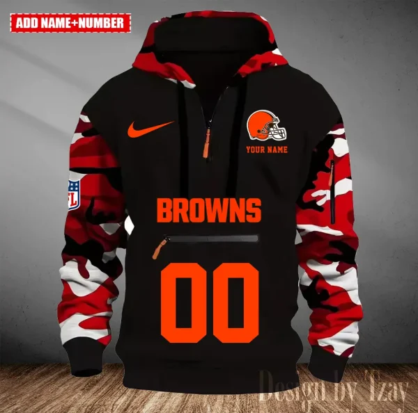 Cleveland Browns Men Camouflage Hooded Sweatshirts New 2025 SPTMCPS008 - Image 2