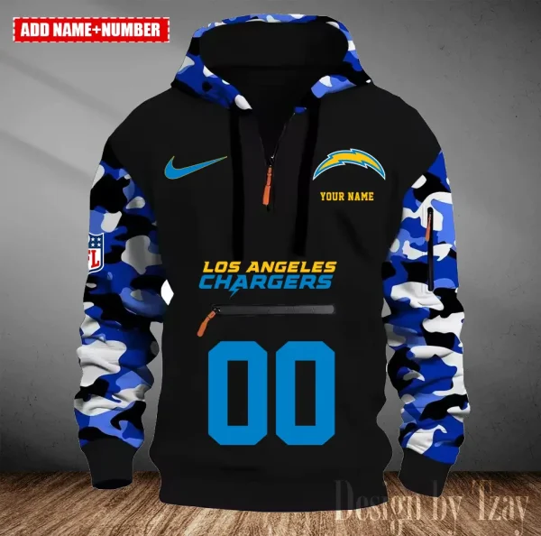 Los Angeles Chargers Men Camouflage Hooded Sweatshirts New 2025 SPTMCPS018