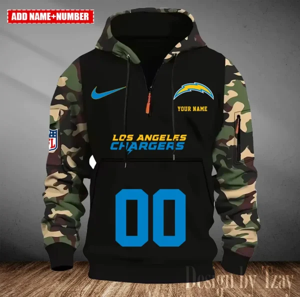 Los Angeles Chargers Men Camouflage Hooded Sweatshirts New 2025 SPTMCPS018 - Image 2
