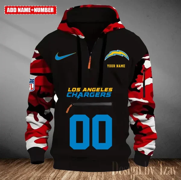 Los Angeles Chargers Men Camouflage Hooded Sweatshirts New 2025 SPTMCPS018 - Image 3