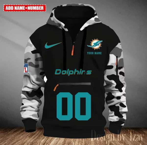 Miami Dolphins Men Camouflage Hooded Sweatshirts New 2025 SPTMCPS020