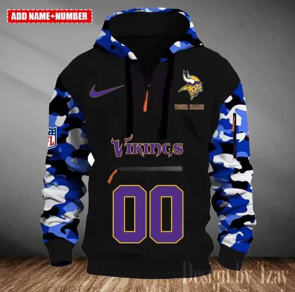 Minnesota Vikings Men Camouflage Hooded Sweatshirts New 2025 SPTMCPS021 - Image 2