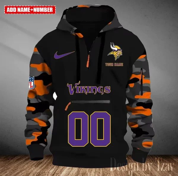 Minnesota Vikings Men Camouflage Hooded Sweatshirts New 2025 SPTMCPS021 - Image 3