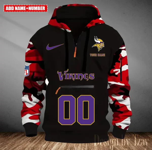 Minnesota Vikings Men Camouflage Hooded Sweatshirts New 2025 SPTMCPS021 - Image 4