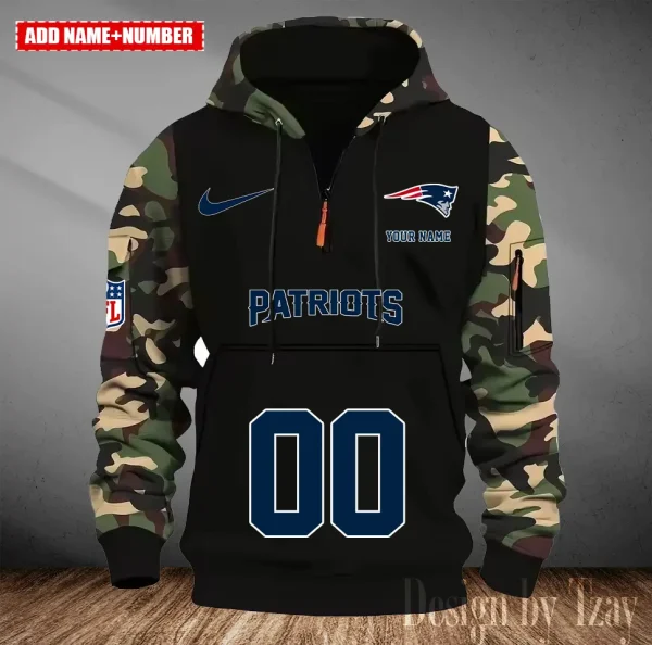 New England Patriots Men Camouflage Hooded Sweatshirts New 2025 SPTMCPS022 - Image 2
