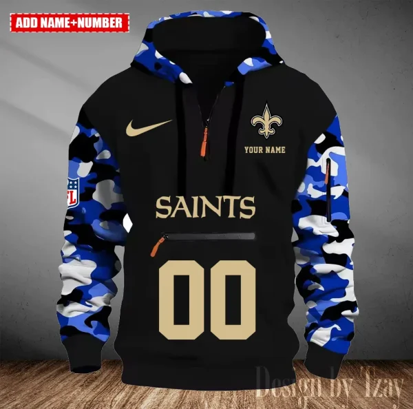 New Orleans Saints Men Camouflage Hooded Sweatshirts New 2025 SPTMCPS023 - Image 2