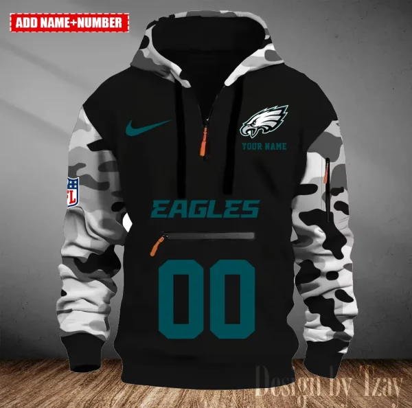 Philadelphia Eagles Men Camouflage Hooded Sweatshirts New 2025 SPTMCPS026