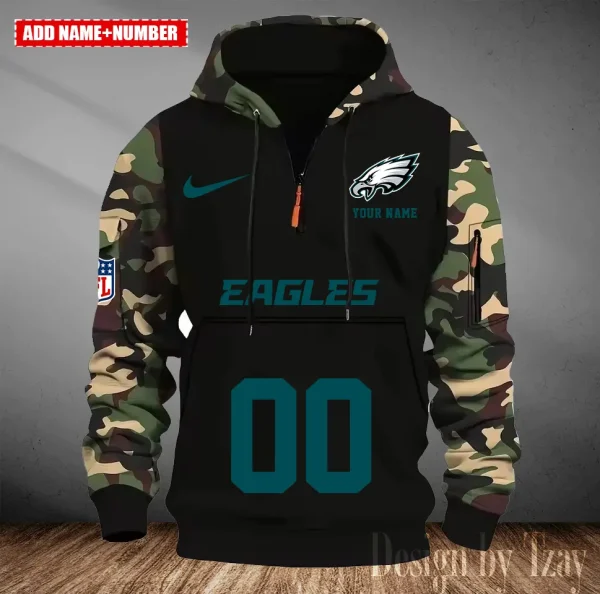 Philadelphia Eagles Men Camouflage Hooded Sweatshirts New 2025 SPTMCPS026 - Image 2