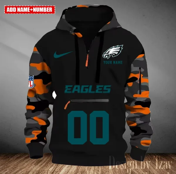 Philadelphia Eagles Men Camouflage Hooded Sweatshirts New 2025 SPTMCPS026 - Image 4