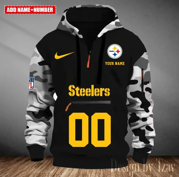 Pittsburgh Steelers Men Camouflage Hooded Sweatshirts New 2025 SPTMCPS027 - Image 2
