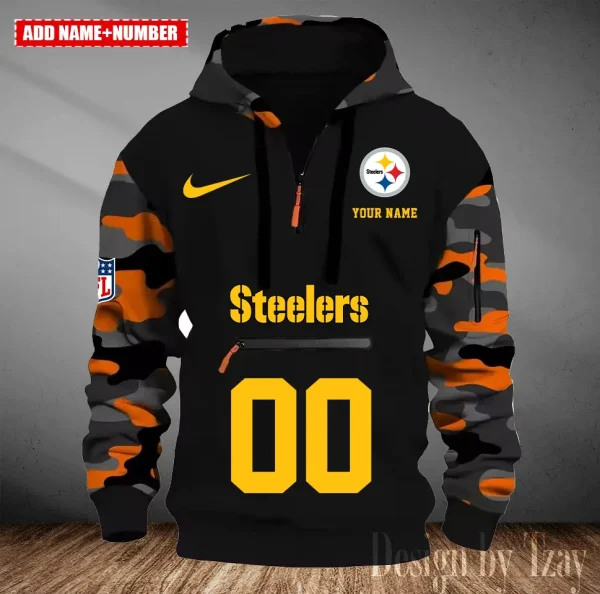 Pittsburgh Steelers Men Camouflage Hooded Sweatshirts New 2025 SPTMCPS027