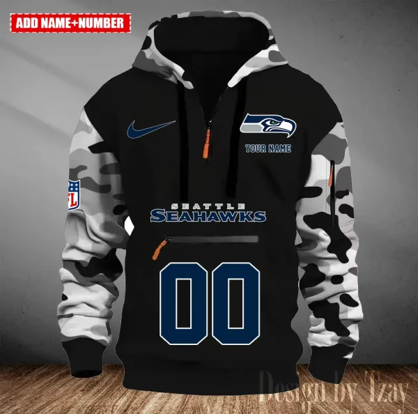 Seattle Seahawks Men Camouflage Hooded Sweatshirts New 2025 SPTMCPS029