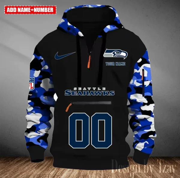 Seattle Seahawks Men Camouflage Hooded Sweatshirts New 2025 SPTMCPS029 - Image 2