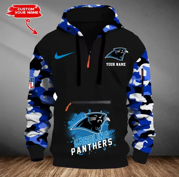 Carolina Panthers Men Camouflage Hooded Sweatshirts New 2025 SPTMCPS037 - Image 2