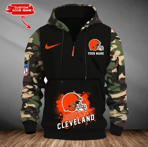 Cleveland Browns Men Camouflage Hooded Sweatshirts New 2025 SPTMCPS040 - Image 2