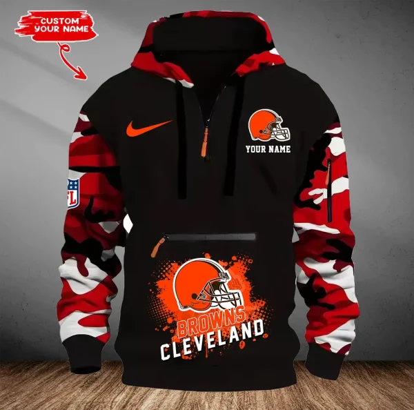 Cleveland Browns Men Camouflage Hooded Sweatshirts New 2025 SPTMCPS040 - Image 3
