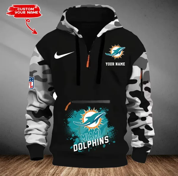 Miami Dolphins Men Camouflage Hooded Sweatshirts New 2025 SPTMCPS052
