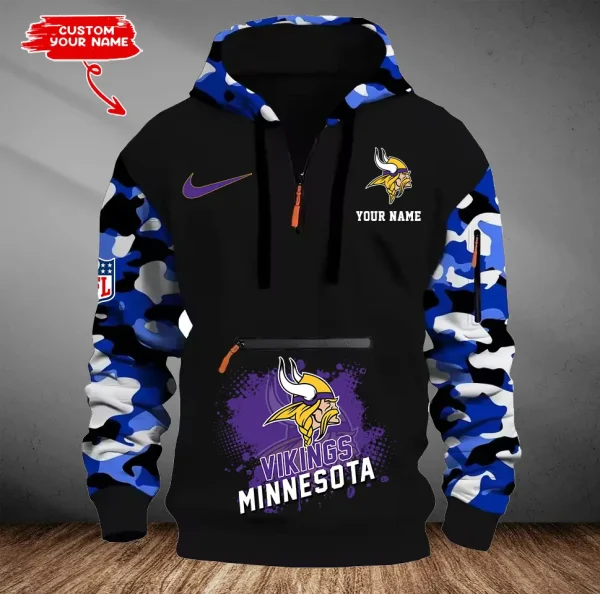 Minnesota Vikings Men Camouflage Hooded Sweatshirts New 2025 SPTMCPS053 - Image 2