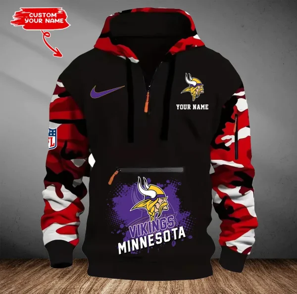 Minnesota Vikings Men Camouflage Hooded Sweatshirts New 2025 SPTMCPS053 - Image 4