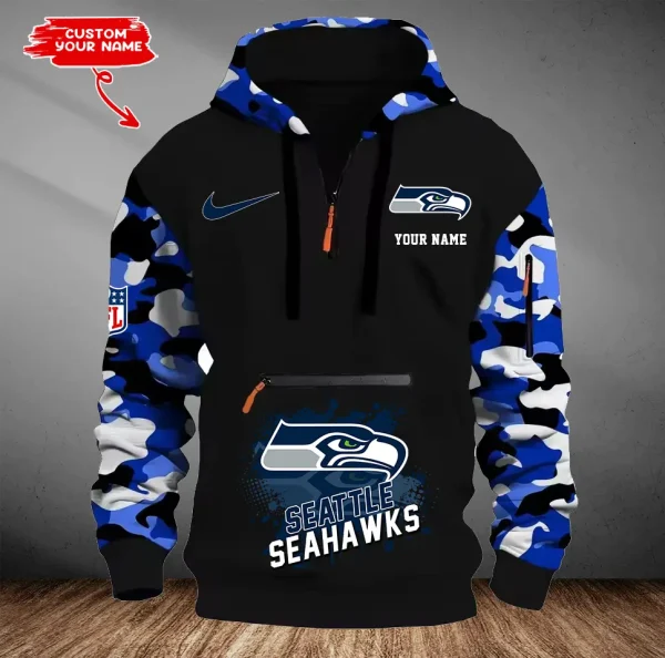Seattle Seahawks Men Camouflage Hooded Sweatshirts New 2025 SPTMCPS061 - Image 2