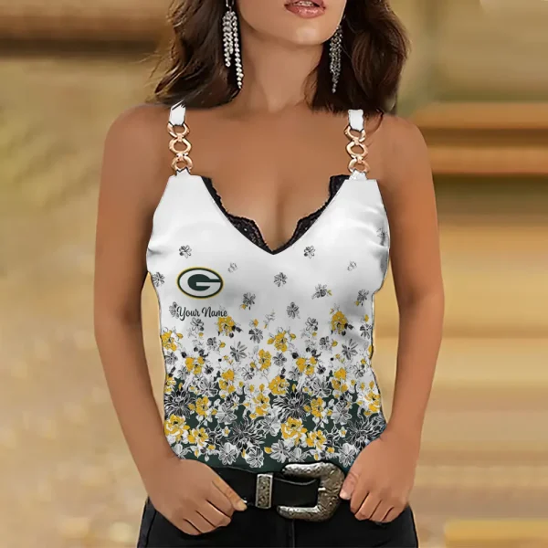 Green Bay Packers NFL Chain Strap Tank Top For Women Style 2025 SPTWCSTT439