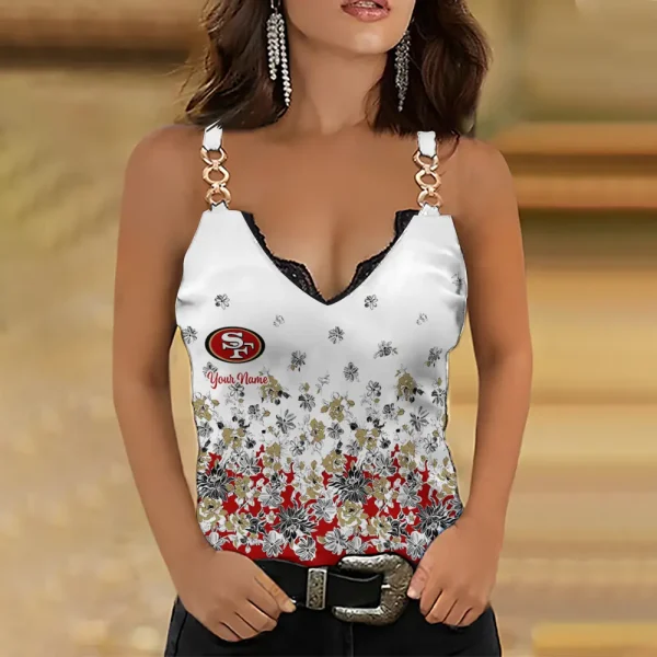 San Francisco 49ers NFL Chain Strap Tank Top For Women Style 2025 SPTWCSTT455