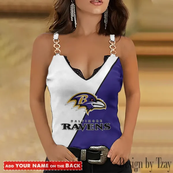 Baltimore Ravens NFL Chain Strap Tank Top For Women Style 2025 SPTWCSTT463