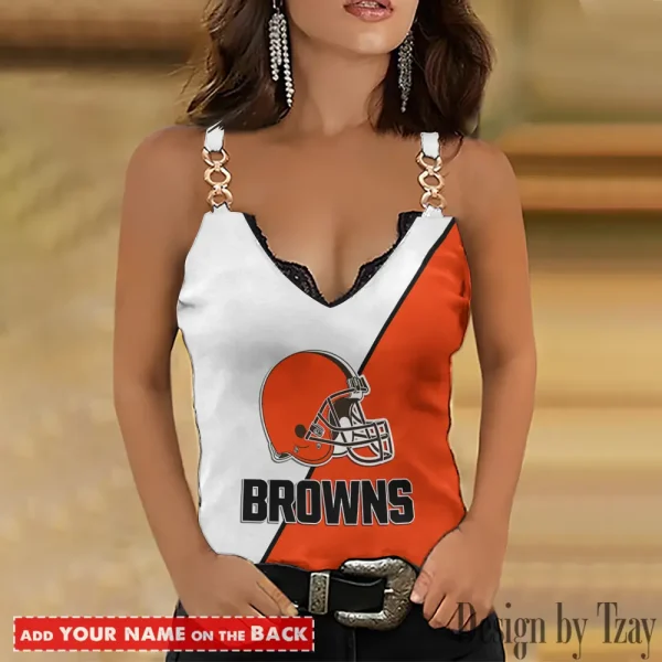 Cleveland Browns NFL Chain Strap Tank Top For Women Style 2025 SPTWCSTT468