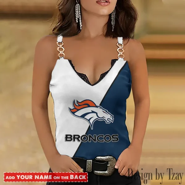 Denver Broncos NFL Chain Strap Tank Top For Women Style 2025 SPTWCSTT470