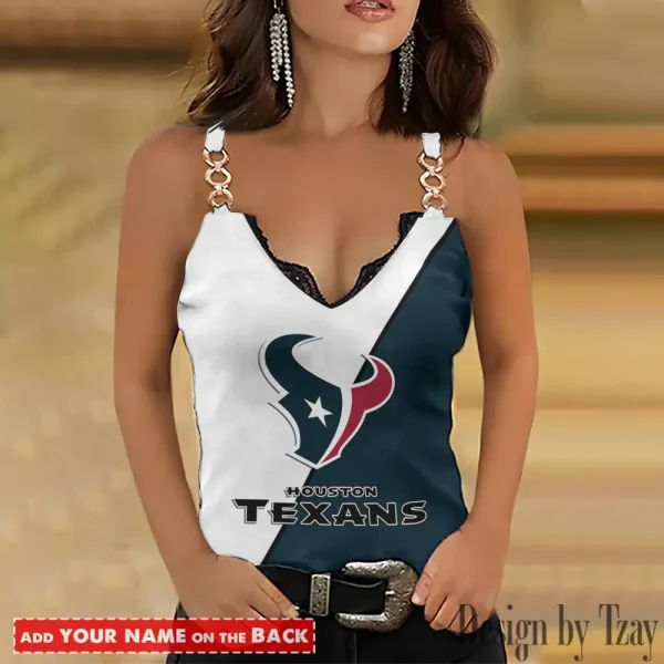 Houston Texans NFL Chain Strap Tank Top For Women Style 2025 SPTWCSTT473