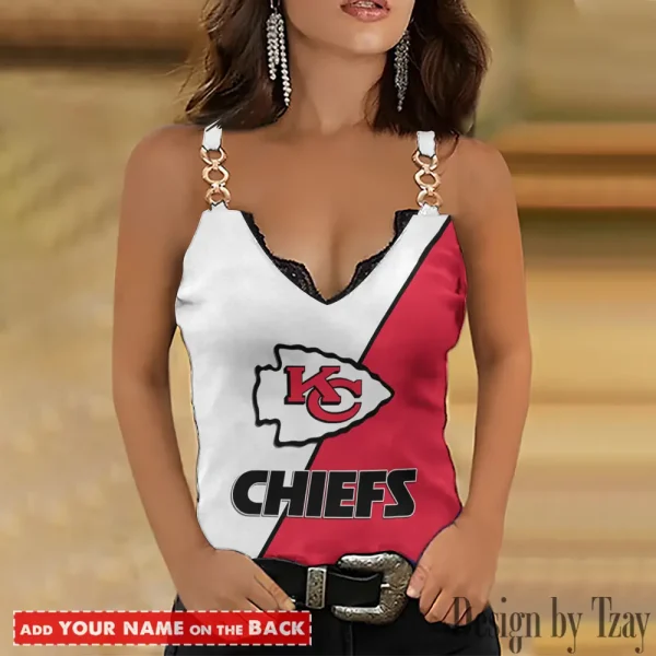 Kansas City Chiefs NFL Chain Strap Tank Top For Women Style 2025 SPTWCSTT476