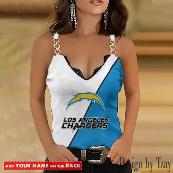 Los Angeles Chargers NFL Chain Strap Tank Top For Women Style 2025 SPTWCSTT478