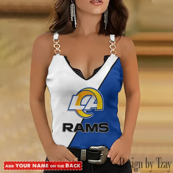 Los Angeles Rams NFL Chain Strap Tank Top For Women Style 2025 SPTWCSTT479
