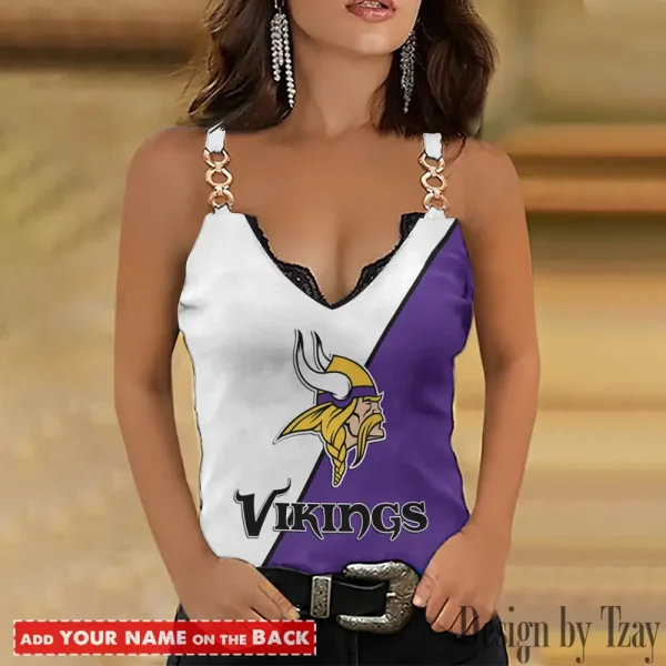 Minnesota Vikings NFL Chain Strap Tank Top For Women Style 2025 SPTWCSTT481