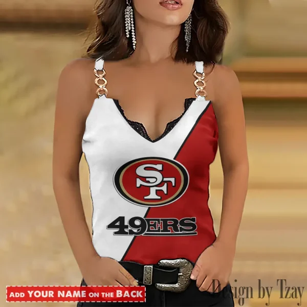 San Francisco 49ers NFL Chain Strap Tank Top For Women Style 2025 SPTWCSTT488