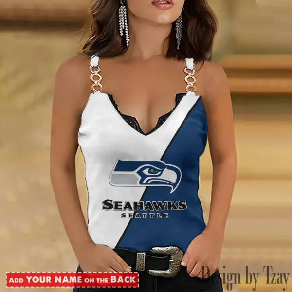 Seattle Seahawks NFL Chain Strap Tank Top For Women Style 2025 SPTWCSTT489